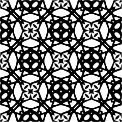 Background with abstract shapes. Black and white texture. Seamless monochrome repeating pattern for web page, textures, card, poster, fabric, textile.