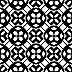Background with abstract shapes. Black and white texture. Seamless monochrome repeating pattern for web page, textures, card, poster, fabric, textile.