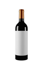 Wine Bottle with Blank Label - Transparent Background