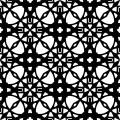 Naklejka premium Background with abstract shapes. Black and white texture. Seamless monochrome repeating pattern for web page, textures, card, poster, fabric, textile.
