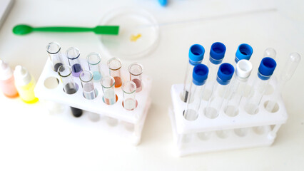 a boy chemist in a chemical laboratory