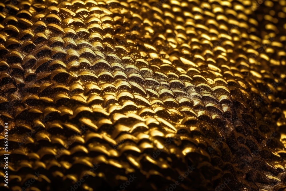 Poster macro view of a reflective metallic surface. generative ai