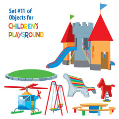 Set of objects for children's playground. Vector illustration