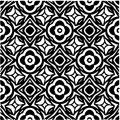 Background with abstract shapes. Black and white texture. Seamless monochrome repeating pattern  for decor, fabric, cloth.