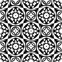Background with abstract shapes. Black and white texture. Seamless monochrome repeating pattern  for decor, fabric, cloth.