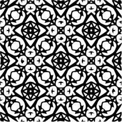 Background with abstract shapes. Black and white texture. Seamless monochrome repeating pattern  for decor, fabric, cloth.