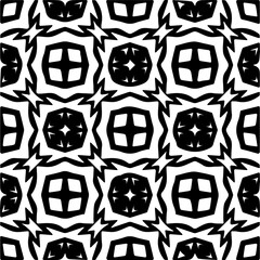 Background with abstract shapes. Black and white texture. Seamless monochrome repeating pattern  for decor, fabric, cloth.