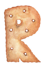 Cookie alphabet. Baking ABC. Watercolor illustration.