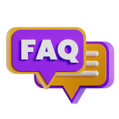 3d text bubble, faq text