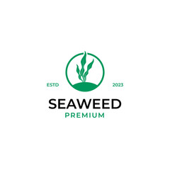 Flat seaweed logo design concept vector illustration idea
