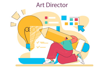 Art director. Artistic leader working on media content. Creative process