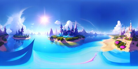 Photo of a digitally created fantasy landscape
