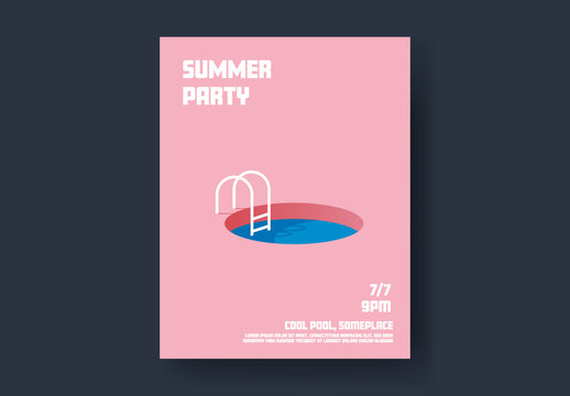 Pool Party Summer Poster Template