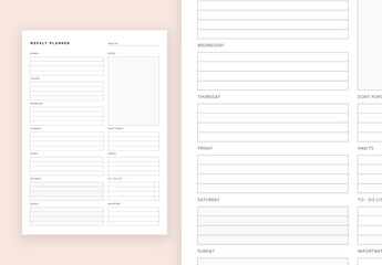 Minimalist Weekly Planner Layout - Powered by Adobe