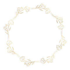 Floral gold wreath illustration