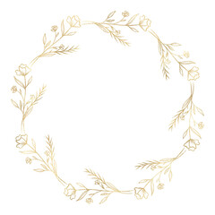 Floral gold wreath illustration