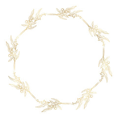 Floral gold wreath illustration
