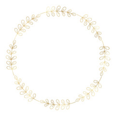 Floral gold wreath illustration