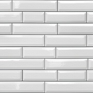Polished Ceramic Subway Wall Tile, seamless texture Generative AI © Denis Yevtekhov