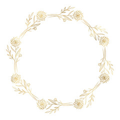 Floral gold wreath illustration