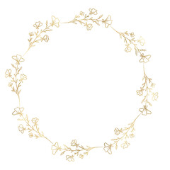Floral gold wreath illustration