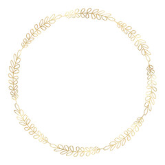 Floral gold wreath illustration