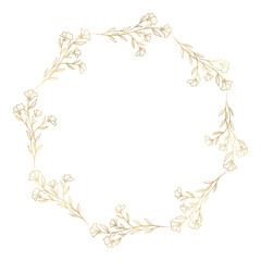 Floral gold wreath illustration