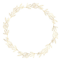 Floral gold wreath illustration