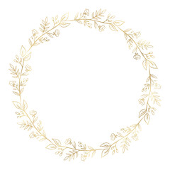 Floral gold wreath illustration