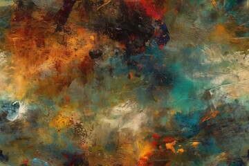 colorful abstract painting with dynamic brushstrokes. Generative AI