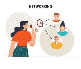 Networking concept. Employees collaboration, establishment of partnerships