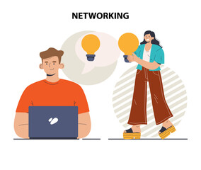Networking concept. Employees collaboration, establishment of partnerships