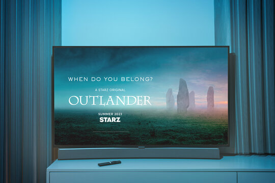 The outlander TV show on TV screen