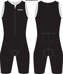 Cycling Race Sleeveless Triathlon Skinsuit Mockup