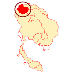 Map of Thailand in the past, in each period from King Rama 1 to 9