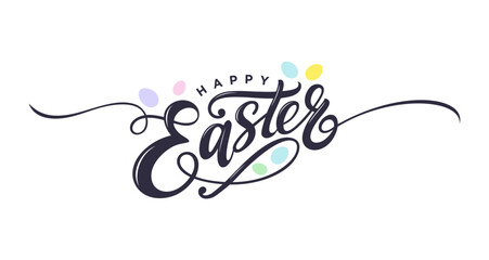 Happy Easter cute calligraphy, Happy Easter template printable, Vintage Happy Easter greeting, Easter banner printable, Easter social media posts for business, Happy Easter hand lettering