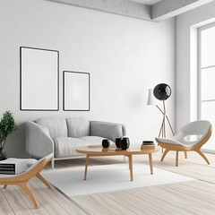Interior design of modern living room generative AI