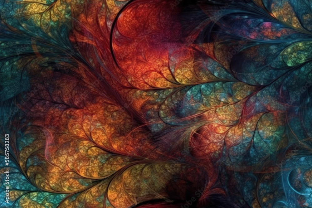 Poster vibrant and intricate digital pattern. generative ai