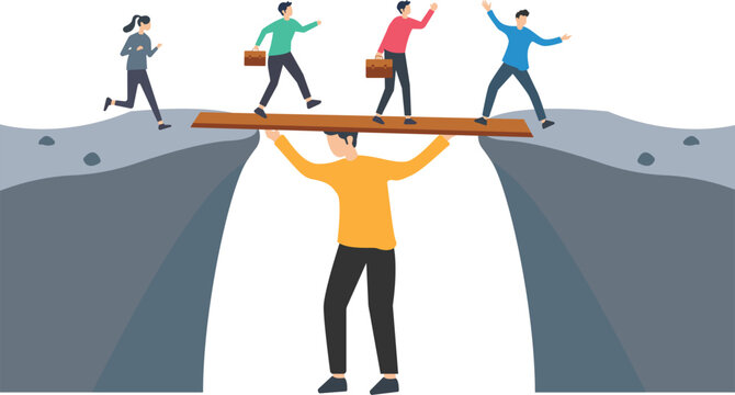 Leader supper employee for growth, Support for help, solve problems, manager mentorship or coaching to help team success, leadership to guide employees to achieve goal

