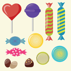 Different candies in vector