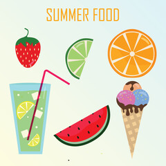 summer food in vector