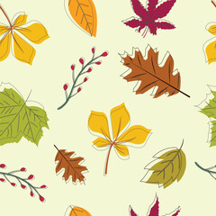 seamless pattern with fall leaves