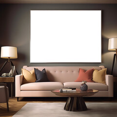modern living room with sofa transparent canva