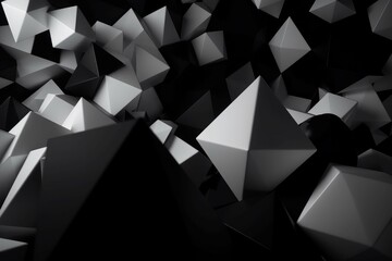 Black and white geometric shapes. Generative ai