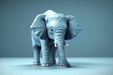 African elephant isolated in a dark grey background. Generative ai