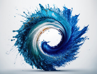 Radial spiral water splash background created with Generative AI technology