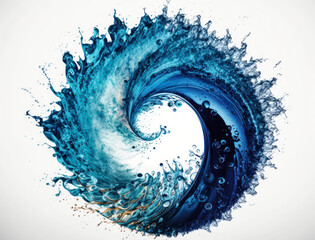 Radial spiral water splash background created with Generative AI technology