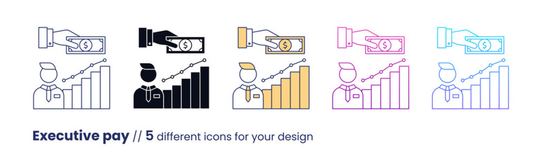 Executive pay icon, ESG Governance concept. Vector illustration isolated on a white background