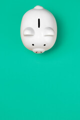 Piggy Bank on colorful background with negative space