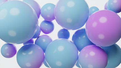 Floating gradient balloons on a white background